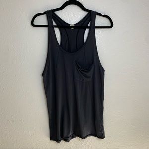 Wilfred Gray Cotton Tank Top Grunge Minimalist Retro Y2K Goth Distressed S